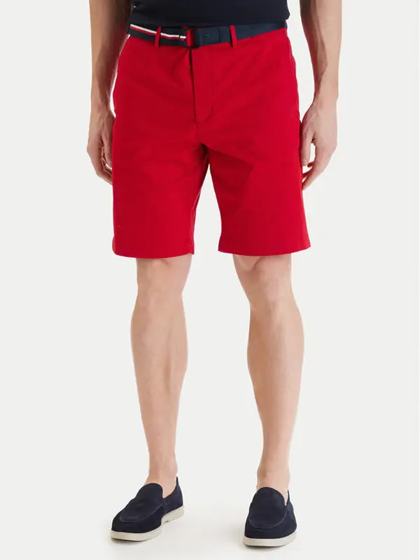 Tommy Hilfiger Tommy Hilfiger Komplet kratke hlače i remen Denton MW0MW42349 Crvena Slim Fit