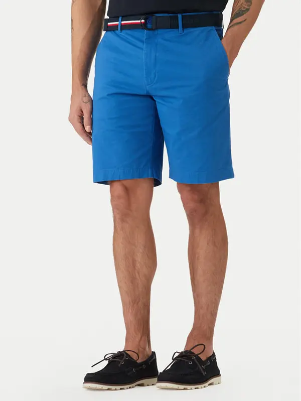 Tommy Hilfiger Tommy Hilfiger Komplet kratke hlače i remen Denton MW0MW42349 Plava Slim Fit