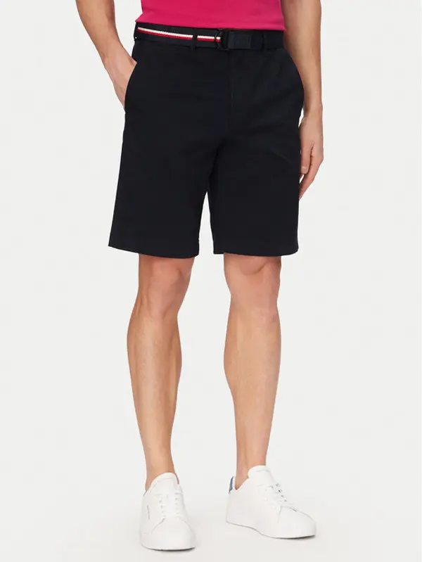 Tommy Hilfiger Tommy Hilfiger Komplet kratke hlače i remen Denton MW0MW42349 Tamnoplava Slim Fit