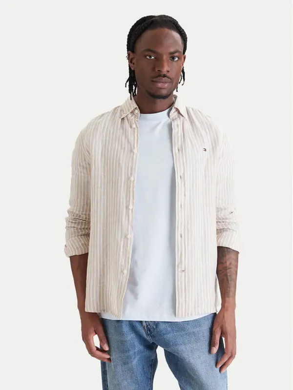 Tommy Hilfiger Tommy Hilfiger Košulja Bengal MW0MW42400 Bež Regular Fit