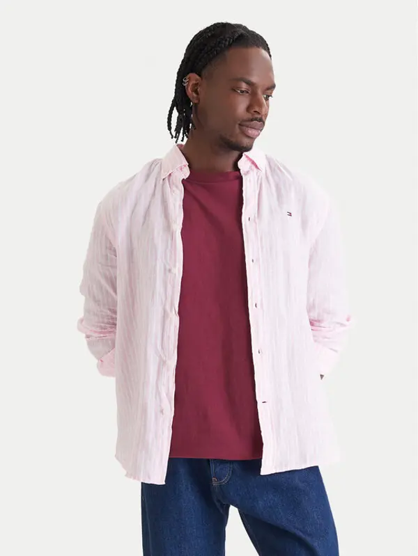 Tommy Hilfiger Tommy Hilfiger Košulja Bengal MW0MW42400 Ružičasta Regular Fit