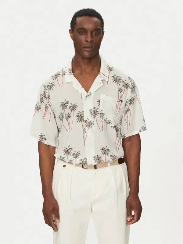 Tommy Hilfiger Tommy Hilfiger Košulja Bowling Shirt Print UM0UM03227 Bež Regular Fit