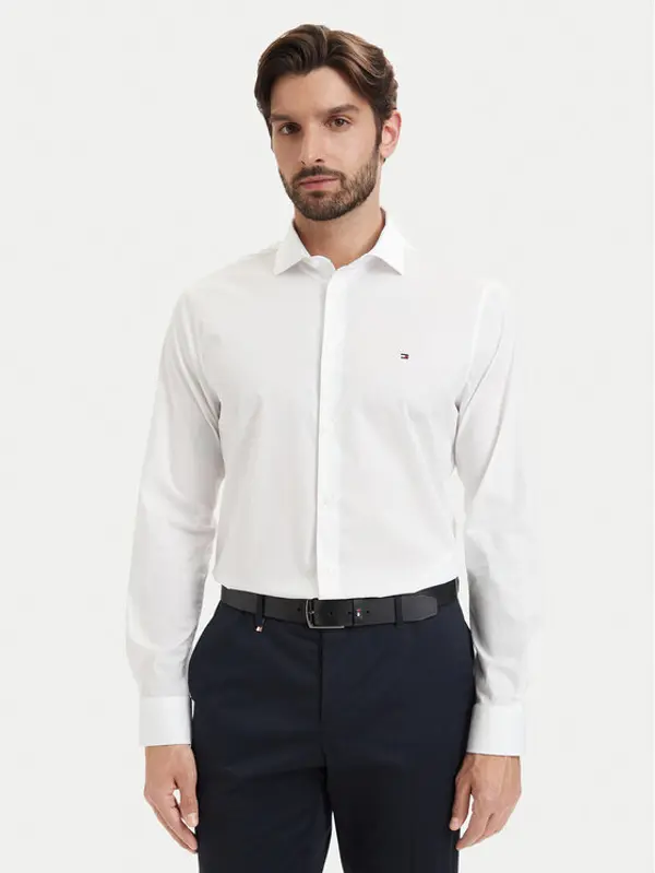 Tommy Hilfiger Tommy Hilfiger Košulja Cl Solid MW0MW43749 Bijela Regular Fit
