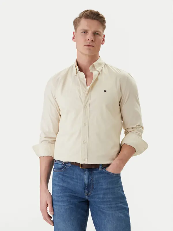 Tommy Hilfiger Tommy Hilfiger Košulja Flex MW0MW37550 Écru Regular Fit