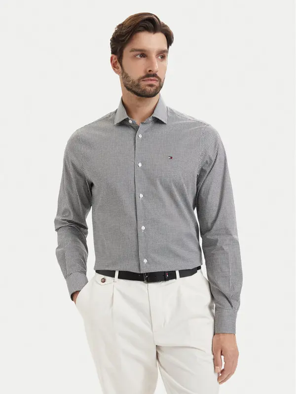 Tommy Hilfiger Tommy Hilfiger Košulja Gingham MW0MW42931 Crna Regular Fit