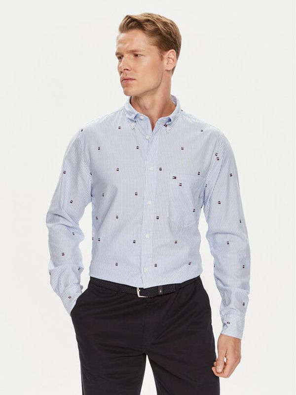 Tommy Hilfiger Tommy Hilfiger Košulja Global Stripe MW0MW34608 Plava Regular Fit