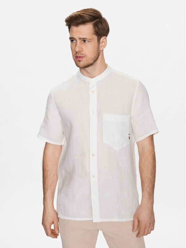 Tommy Hilfiger Tommy Hilfiger Košulja Linen Mandarin MW0MW30898 Écru Regular Fit