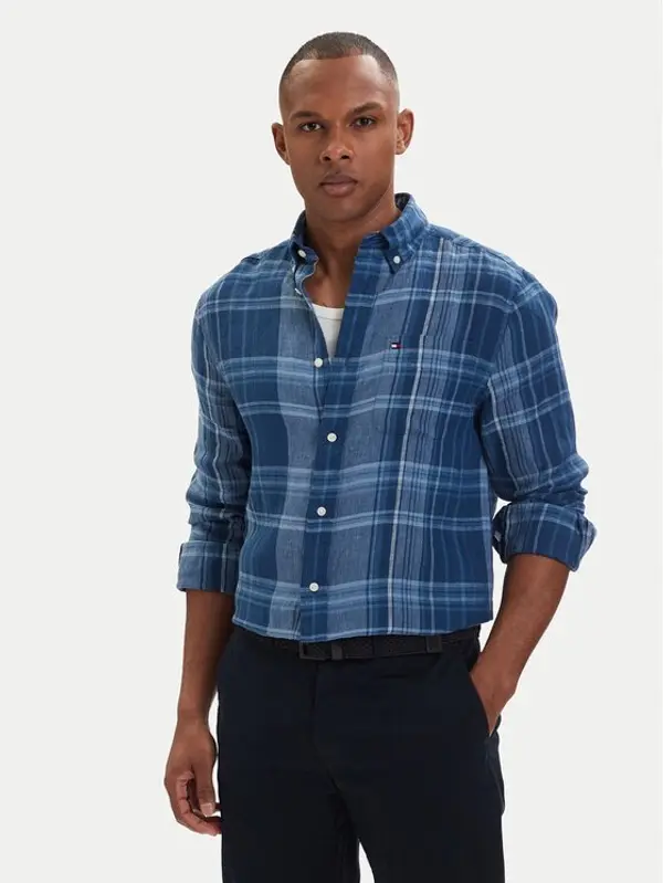 Tommy Hilfiger Tommy Hilfiger Košulja Madras Check MW0MW42399 Plava Regular Fit