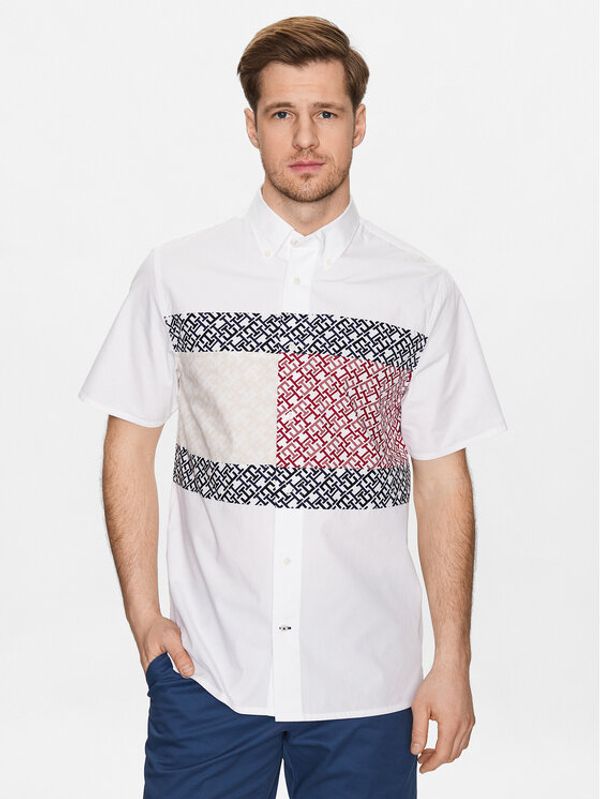 Tommy Hilfiger Tommy Hilfiger Košulja Monogram Blocking MW0MW30628 Bijela Regular Fit