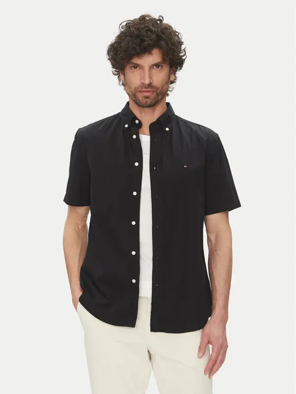 Tommy Hilfiger Tommy Hilfiger Košulja MW0MW37584 Crna Regular Fit