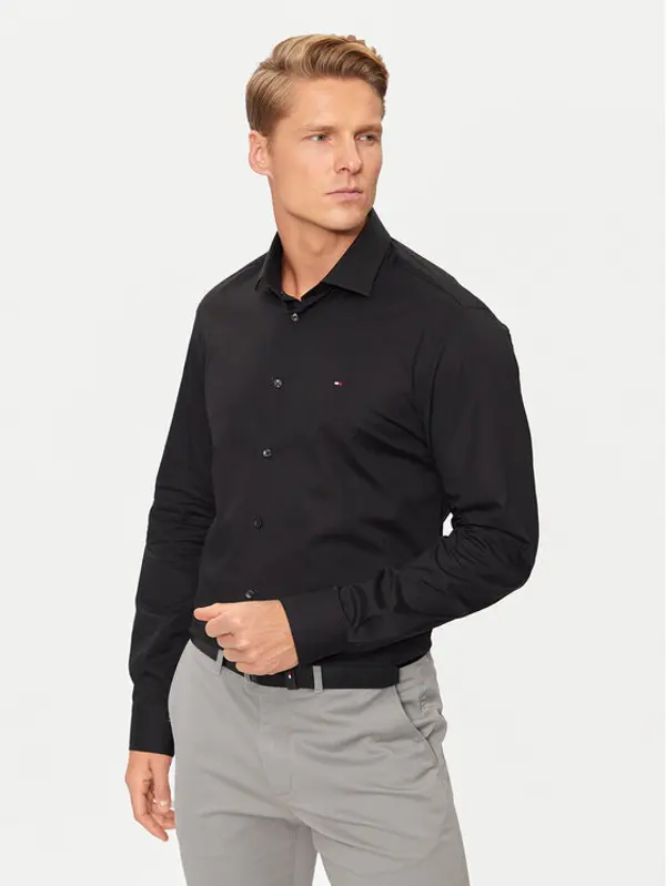 Tommy Hilfiger Tommy Hilfiger Košulja MW0MW38347 Crna Slim Fit