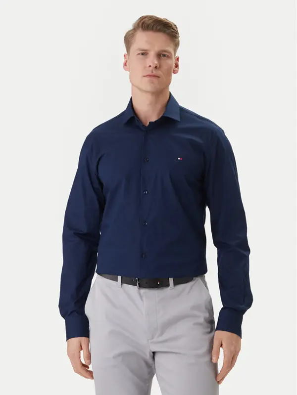 Tommy Hilfiger Tommy Hilfiger Košulja MW0MW38347 Tamnoplava Slim Fit