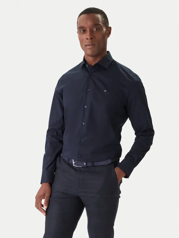 Tommy Hilfiger Tommy Hilfiger Košulja MW0MW38347 Tamnoplava Slim Fit