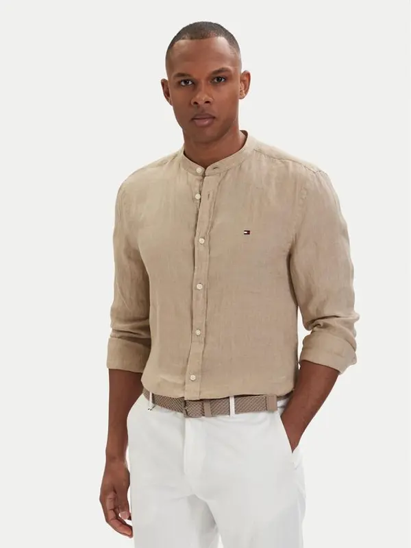 Tommy Hilfiger Tommy Hilfiger Košulja MW0MW39271 Tamno bež Slim Fit