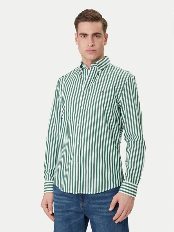Tommy Hilfiger Tommy Hilfiger Košulja MW0MW42440 Zelena Regular Fit