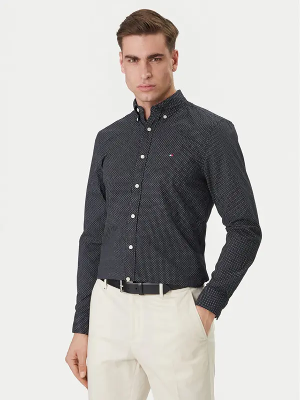 Tommy Hilfiger Tommy Hilfiger Košulja MW0MW42460 Tamnoplava Slim Fit