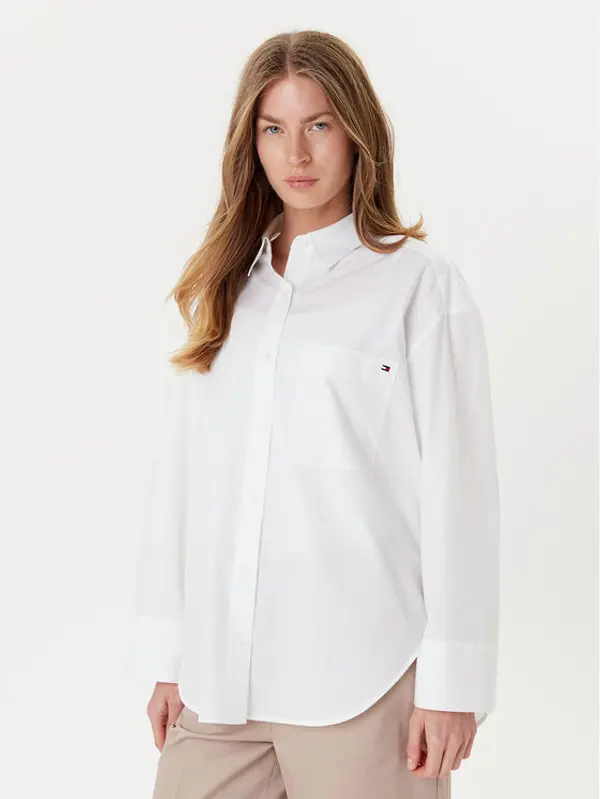 Tommy Hilfiger Tommy Hilfiger Košulja New Easy WW0WW45892 Bijela Relaxed Fit