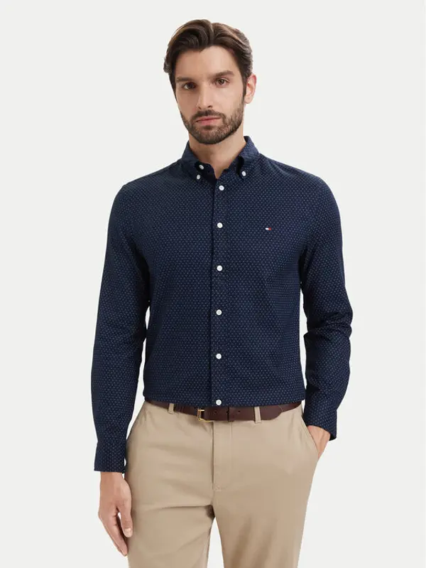 Tommy Hilfiger Tommy Hilfiger Košulja Poplin MW0MW43318 Tamnoplava Regular Fit