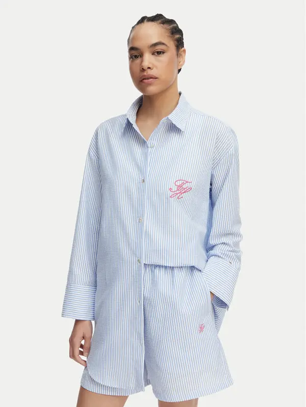 Tommy Hilfiger Tommy Hilfiger Košulja Seersucker UW0UW06474 Plava Regular Fit