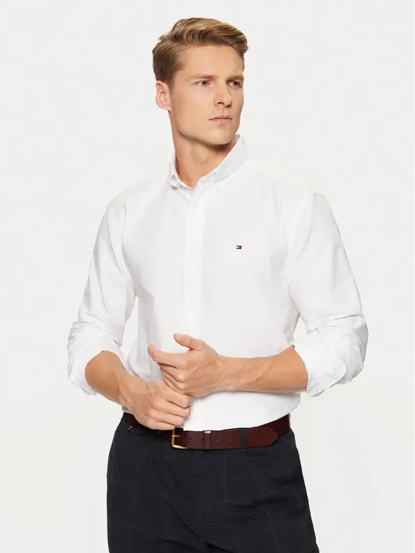 Tommy Hilfiger Tommy Hilfiger Košulja Solid Heritage MW0MW35774 Bijela Regular Fit