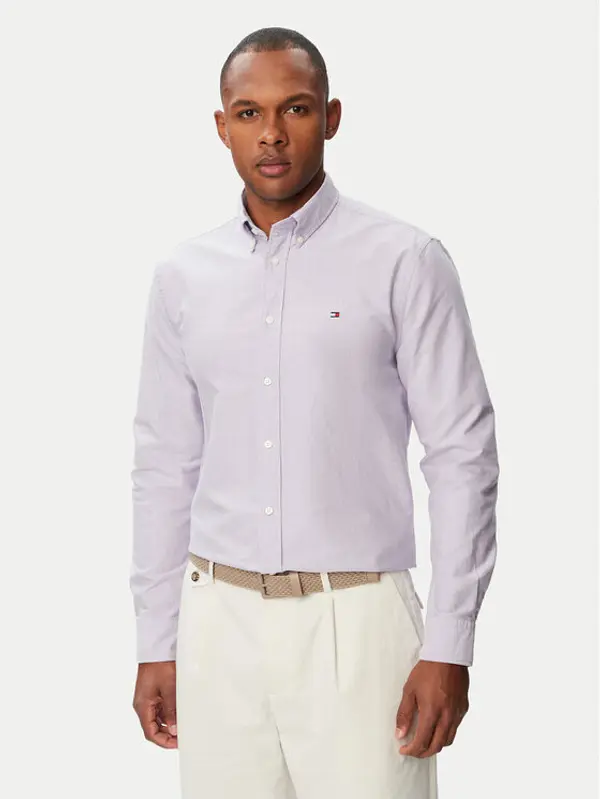 Tommy Hilfiger Tommy Hilfiger Košulja Solid Heritage MW0MW35774 Svijetlo ljubičasta Regular Fit