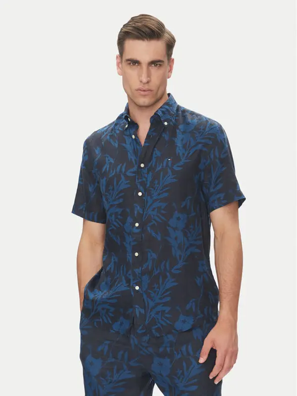 Tommy Hilfiger Tommy Hilfiger Košulja Tropical MW0MW38586 Tamnoplava Regular Fit
