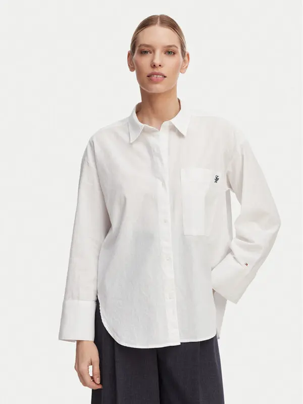 Tommy Hilfiger Tommy Hilfiger Košulja UW0UW06428 Bijela Oversize