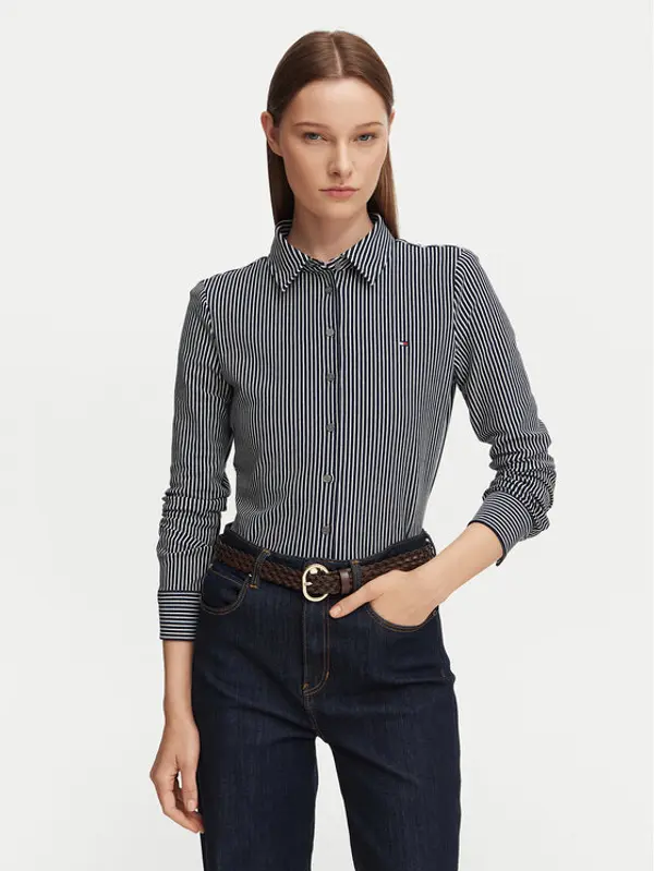 Tommy Hilfiger Tommy Hilfiger Košulja WW0WW43528 Tamnoplava Slim Fit