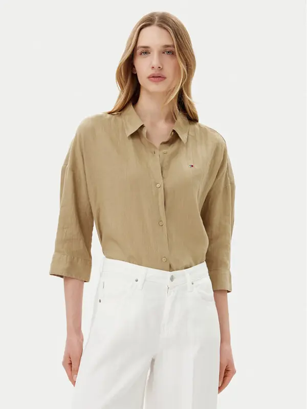 Tommy Hilfiger Tommy Hilfiger Košulja WW0WW46169 Bež Loose Fit