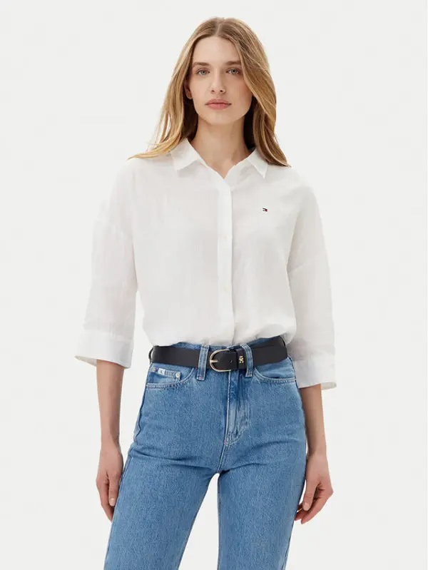 Tommy Hilfiger Tommy Hilfiger Košulja WW0WW46169 Bijela Loose Fit