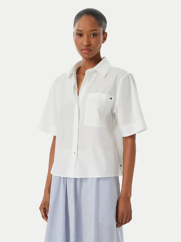 Tommy Hilfiger Tommy Hilfiger Košulja WW0WW48899 Bijela Relaxed Fit