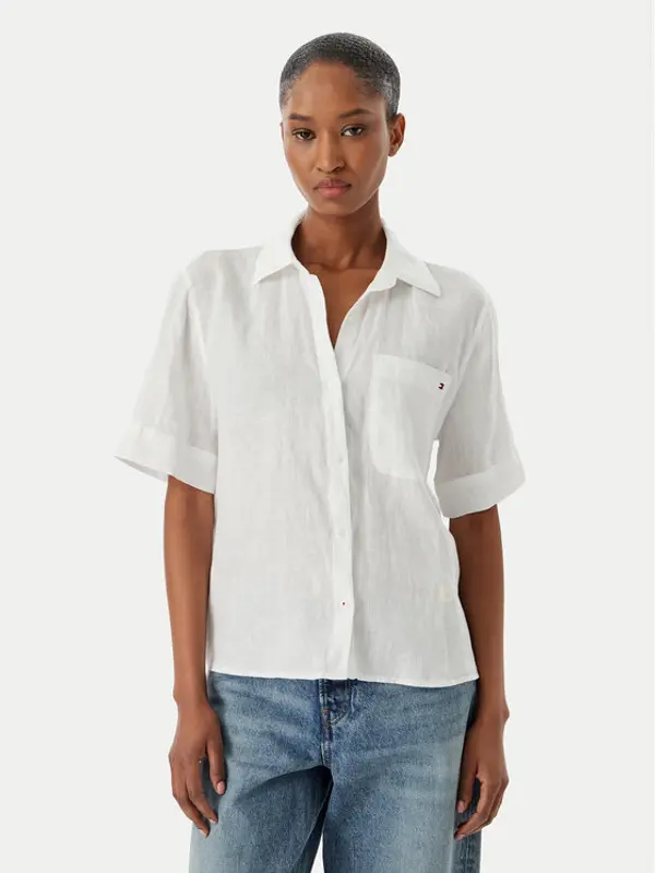 Tommy Hilfiger Tommy Hilfiger Košulja WW0WW48925 Bijela Relaxed Fit