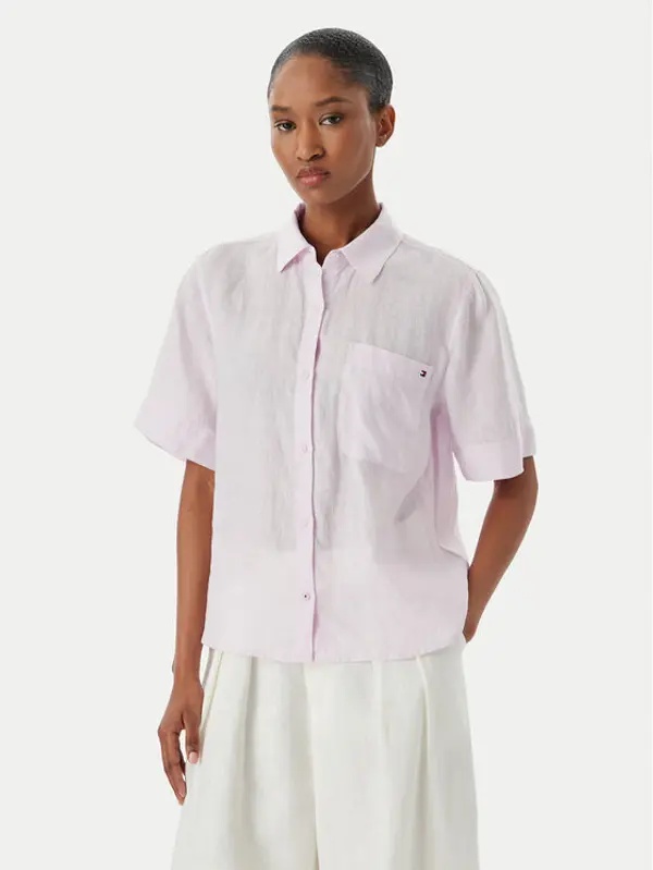 Tommy Hilfiger Tommy Hilfiger Košulja WW0WW48925 Ljubičasta Relaxed Fit