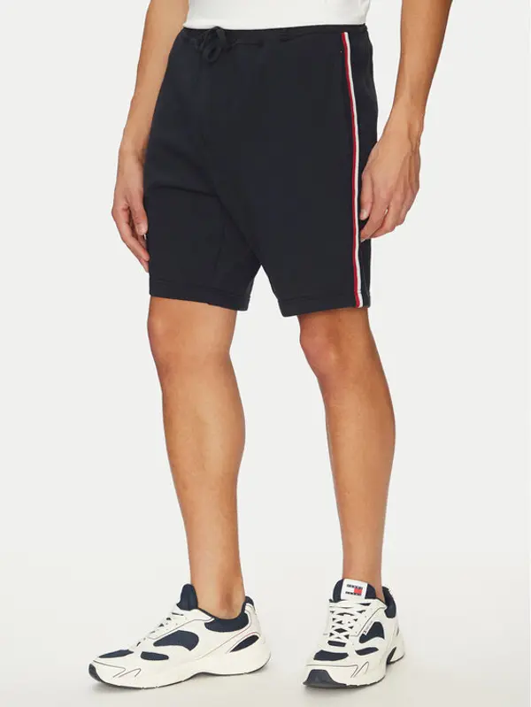 Tommy Hilfiger Tommy Hilfiger Kratke hlače Global Stripe MW0MW39255 Tamnoplava Regular Fit