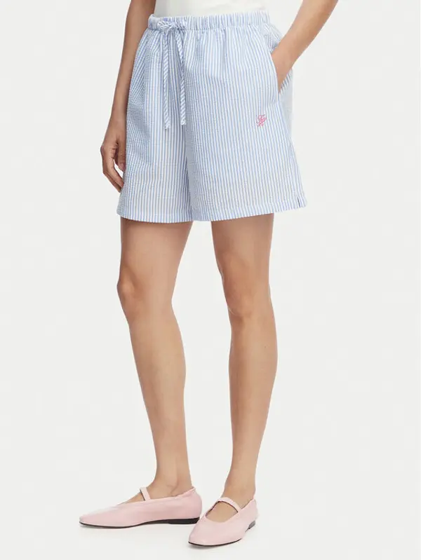Tommy Hilfiger Tommy Hilfiger Kratke hlače Seersucker UW0UW06542 Svijetlo plava Regular Fit