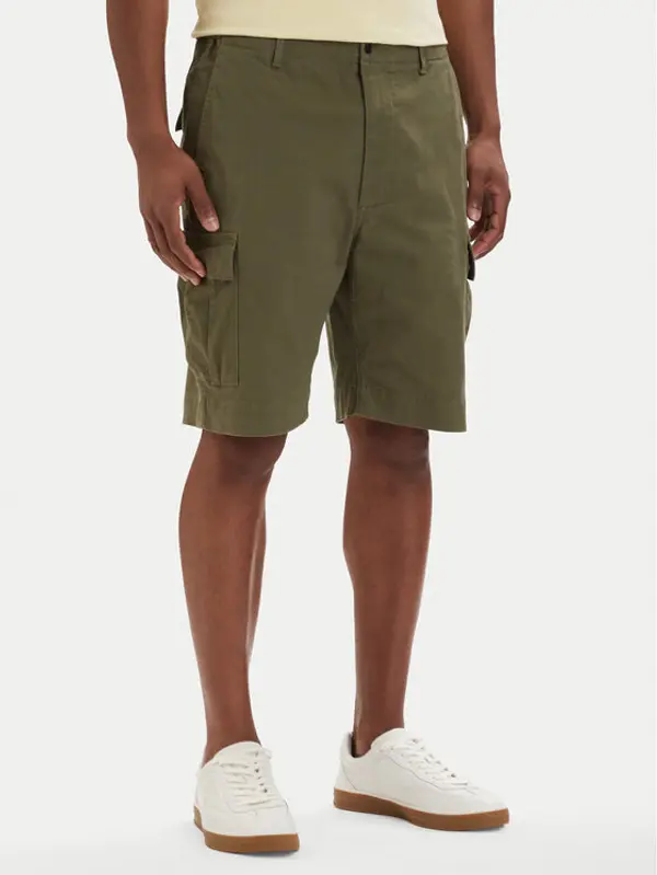 Tommy Hilfiger Tommy Hilfiger Kratke hlače Twill Cargo MW0MW42350 Kaki Relaxed Fit