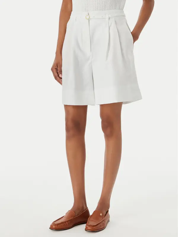 Tommy Hilfiger Tommy Hilfiger Kratke hlače WW0WW49040 Bijela Wide Leg