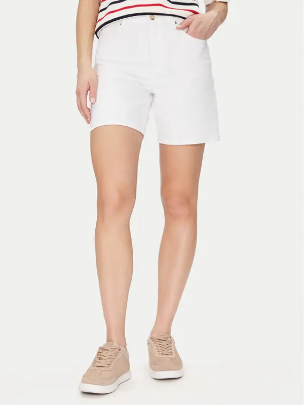 Tommy Hilfiger Tommy Hilfiger Kratke traperice Dnm Straight Short Rw White WW0WW45924 Bijela Regular Fit