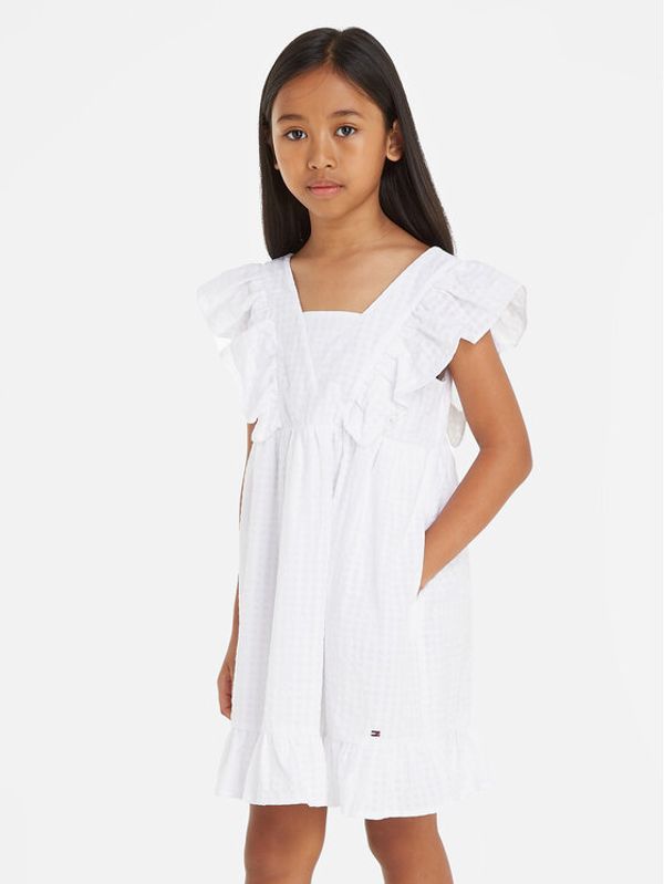 Tommy Hilfiger Tommy Hilfiger Ljetna haljina Gingham KG0KG07930 D Bijela Relaxed Fit