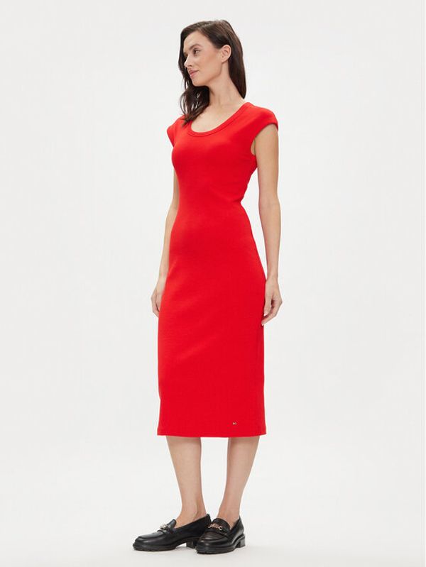 Tommy Hilfiger Tommy Hilfiger Ljetna haljina WW0WW41273 Crvena Slim Fit