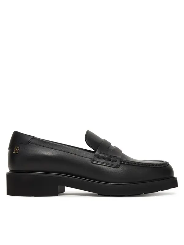 Tommy Hilfiger Tommy Hilfiger Loaferice Elettra Penny Leather FW0FW09360 Crna