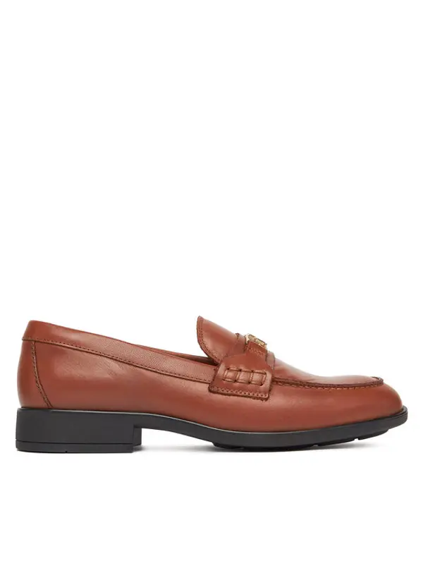 Tommy Hilfiger Tommy Hilfiger Loaferice Th Logo Leather Loafer FW0FW08705 Smeđa