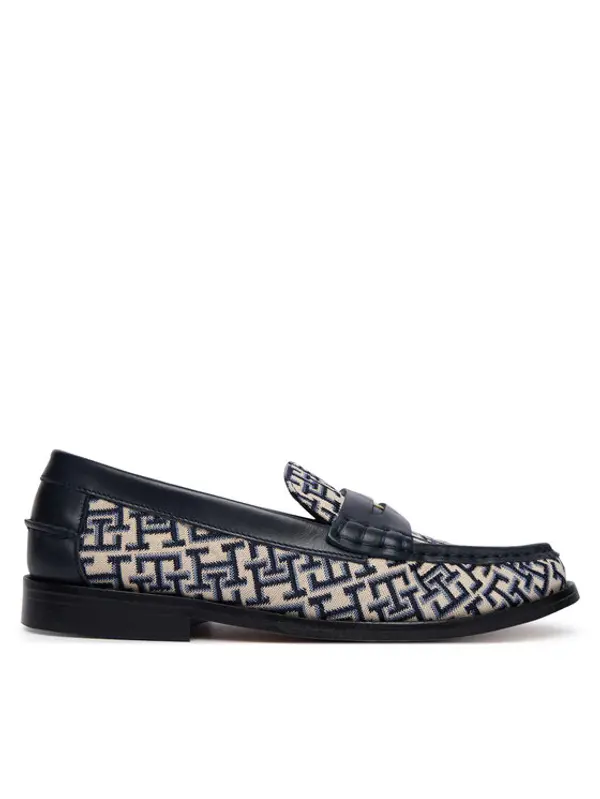Tommy Hilfiger Tommy Hilfiger Loaferice Th Monogram Penny Bar Loafer FW0FW09537 Tamnoplava