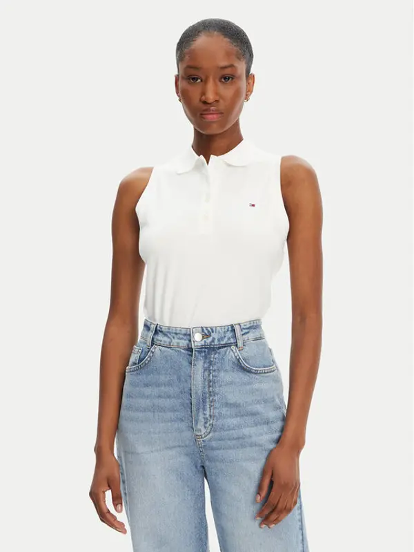 Tommy Hilfiger Tommy Hilfiger Majica 1985 WW0WW46790 Bijela Slim Fit