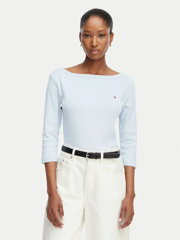 Tommy Hilfiger Tommy Hilfiger Majica Cody Boat-Nk WW0WW49928 Svijetlo plava Regular Fit