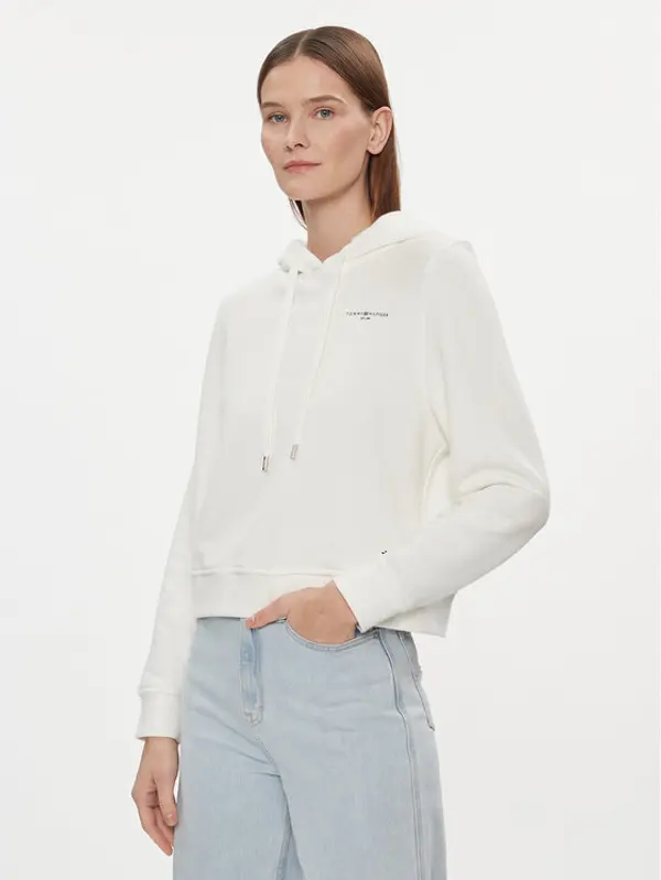 Tommy Hilfiger Tommy Hilfiger Majica dugih rukava 1985 WW0WW40274 Écru Relaxed Fit