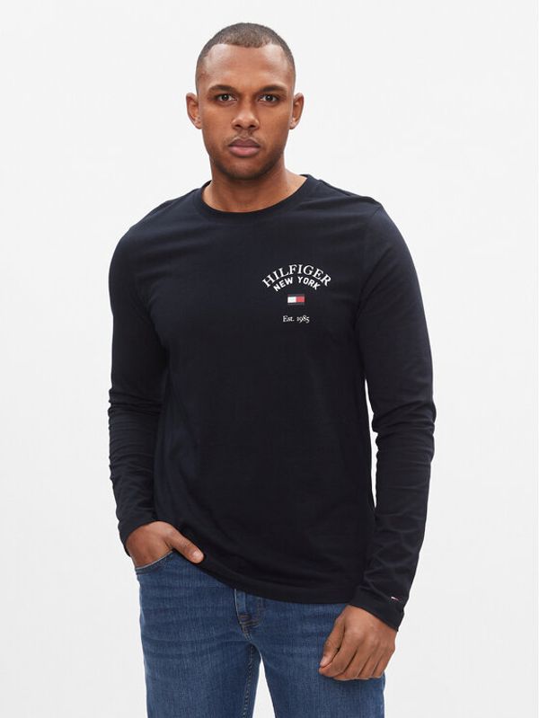 Tommy Hilfiger Tommy Hilfiger Majica dugih rukava Arch Varsity Ls Tee MW0MW34252 Tamnoplava Regular Fit