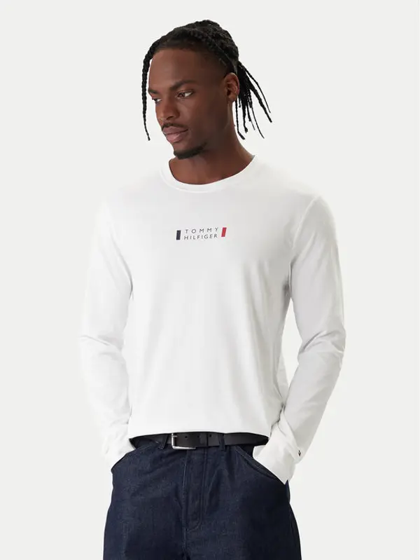 Tommy Hilfiger Tommy Hilfiger Majica dugih rukava Brand Love MW0MW41454 Bijela Regular Fit