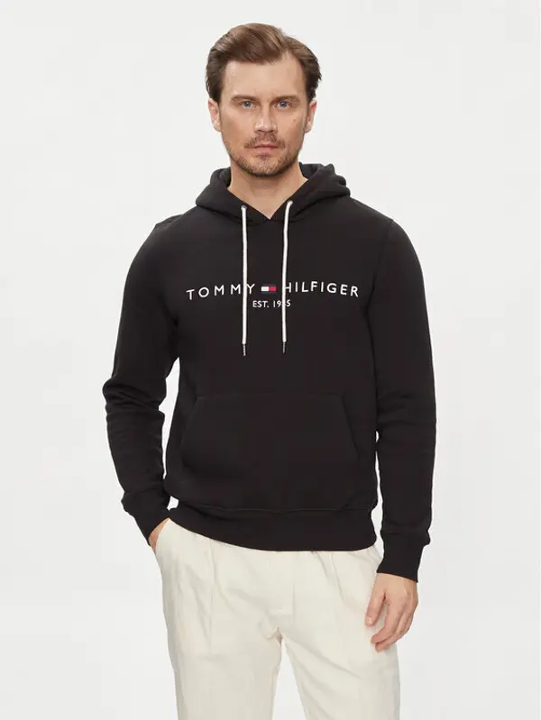 Tommy Hilfiger Tommy Hilfiger Majica dugih rukava Core Logo MW0MW10752 Crna Regular Fit