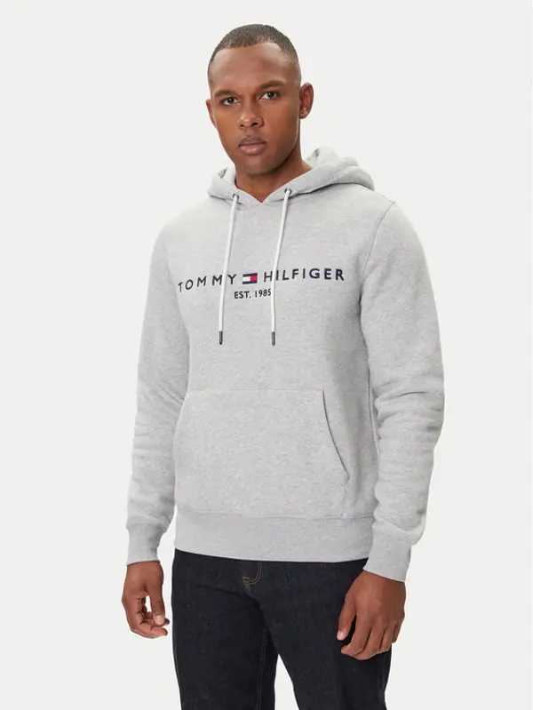 Tommy Hilfiger Tommy Hilfiger Majica dugih rukava Core Logo MW0MW10752 Siva Regular Fit